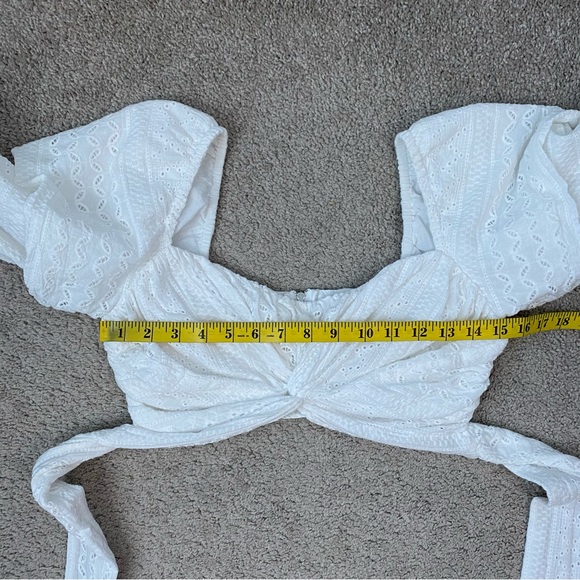 Marissa Webb Eyelet Crop Top White 4 - Picture 9 of 10